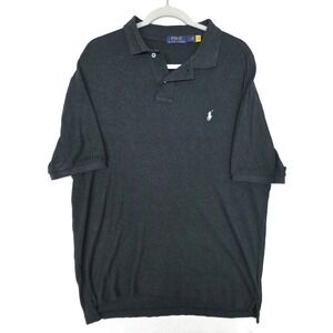 Polo Ralph Lauren Polo Shirt Mens Large Gray Classic Fit Solid Interlock Cotton